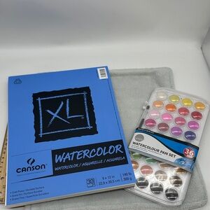 Watercolor Artist Lot —  Pad of Paper & 36 Color Pan Set